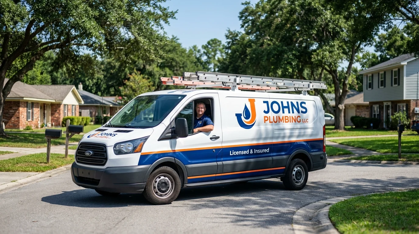 Johns Plumbing LLC service van in Rotonda West, FL
