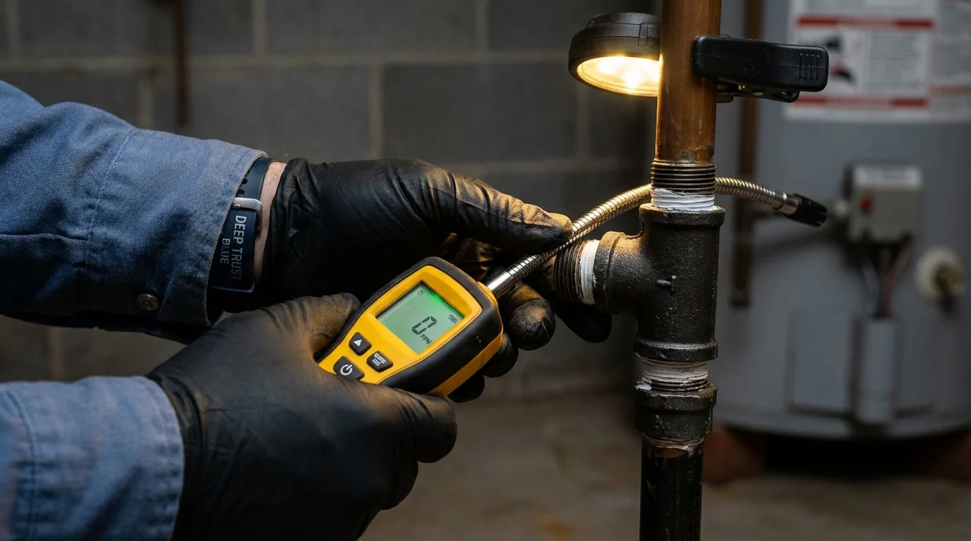 Gas leak detection with electronic sniffer by Johns Plumbing LLC in Rotonda West