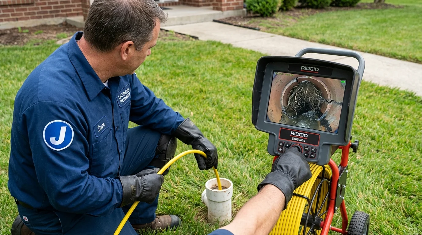 Sewer camera inspection being performed by Johns Plumbing LLC in Rotonda West