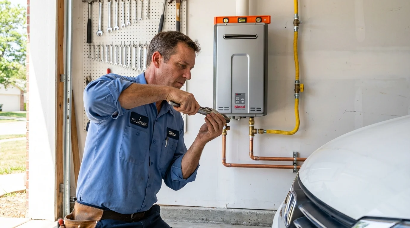 Tankless water heater installation by a Johns Plumbing LLC plumber in Rotonda West